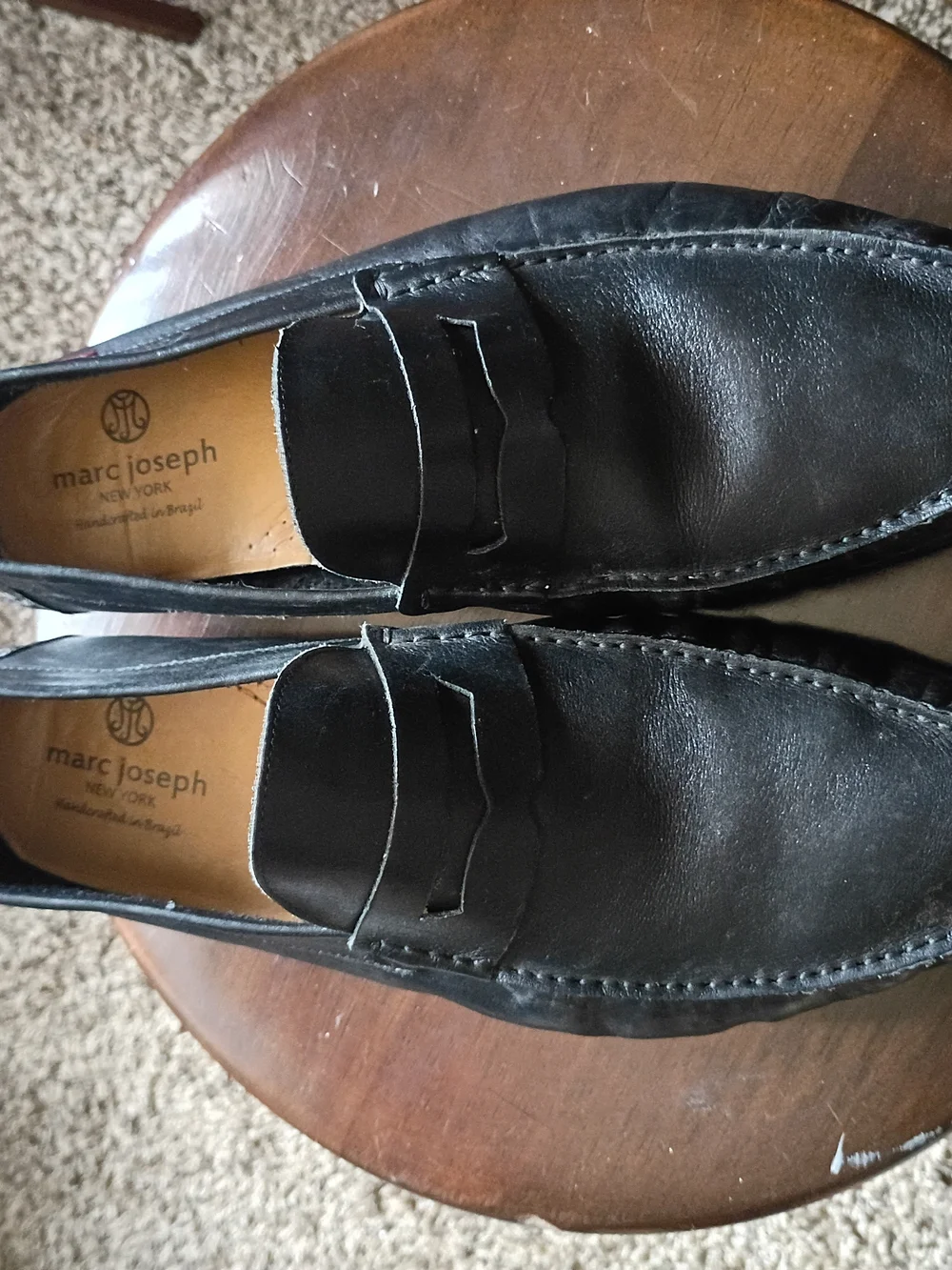 Classic Black Leather Penny Loafers Made In Brazil
